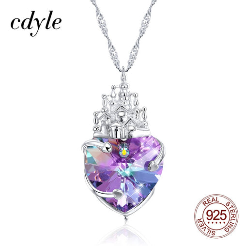 Cdyle Purple Heart Crystal Necklace