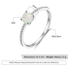 Stackable Opal Ring Clear CZ