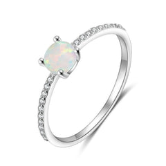 Stackable Opal Ring Clear CZ