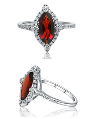 Red Garnet Gemstone Ring