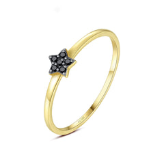 Black zirconium five-pointed star Ring