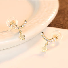Five-pointed Star with Zircon Earrings