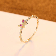 Butterfly-Shaped Women's Ring