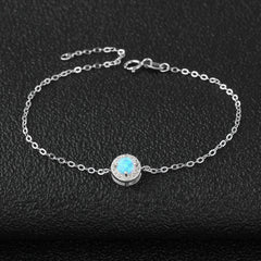 Round Blue Opal Stone Bracelets