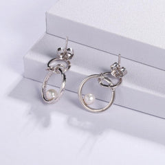 Infinity Double Pearl Earrings