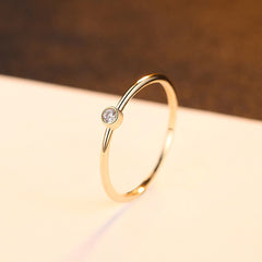 Inlaid Zircon Minimalist Fashion Ring