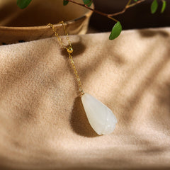Magnolia Flower Hetian Jade Women's Necklace