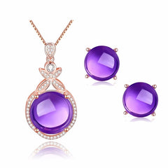 Almei Natural Amethyst Gemstone Jewelry Set