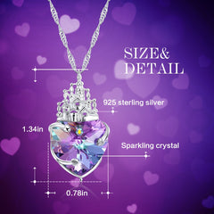 Cdyle Purple Heart Crystal Necklace