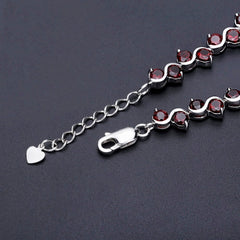 Red Garnet Gemstone Bracelet