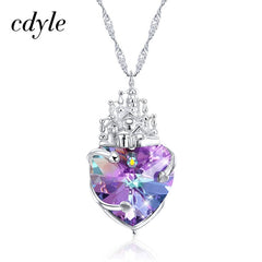 Cdyle Purple Heart Crystal Necklace