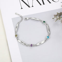 Custom Name Bracelet with Birthstone