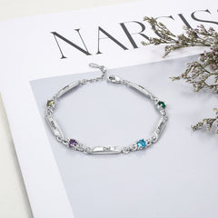 Custom Name Bracelet with Birthstone