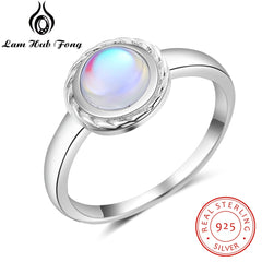 Round Rainbow Natural Moonstone