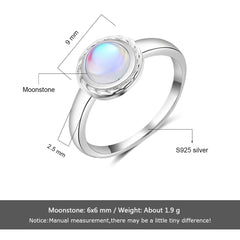 Round Rainbow Natural Moonstone