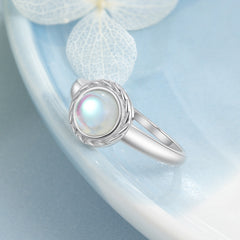 Round Rainbow Natural Moonstone