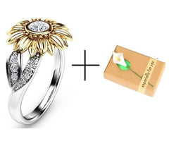 Two Tones Gold Sunflower Rings