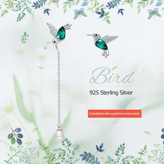 Bird Earrings Embellished with Crystal Earrings