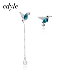 Bird Earrings Embellished with Crystal Earrings