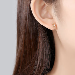 Inlaid Zircon Temperament Wild Ear Studs