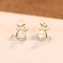 Inlaid Zircon Temperament Wild Ear Studs