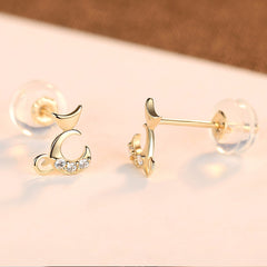 Inlaid Zircon Temperament Wild Ear Studs