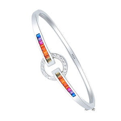 Rainbow Colorful Square CZ Tennis Bracelet