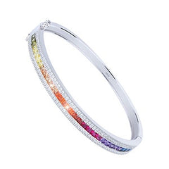 Rainbow Colorful Square CZ Tennis Bracelet