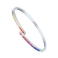 Rainbow Colorful Square CZ Tennis Bracelet