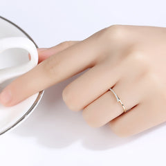 Wave-shaped Zircon Inlaid Ladies Ring