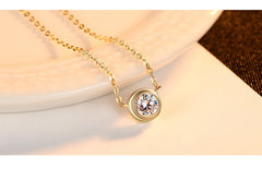 Simple and Versatile, Inlaid Zircon, Ladies Necklace