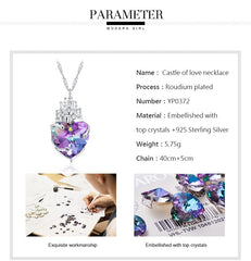 Cdyle Purple Heart Crystal Necklace