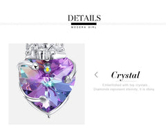 Cdyle Purple Heart Crystal Necklace