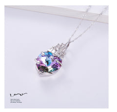 Cdyle Purple Heart Crystal Necklace