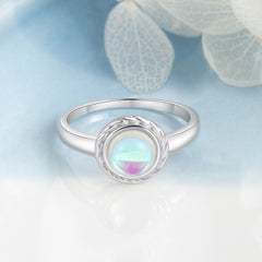 Round Rainbow Natural Moonstone