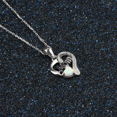 Necklaces Pendants with Heart Shape Opal Stone