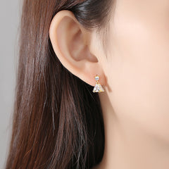 Atmospheric Inlaid Zircon Women's Ear Studs