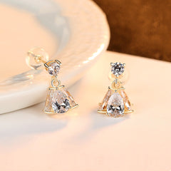 Atmospheric Inlaid Zircon Women's Ear Studs