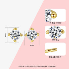 All-match Micro-Inlaid Zircon Women's Ear Studs