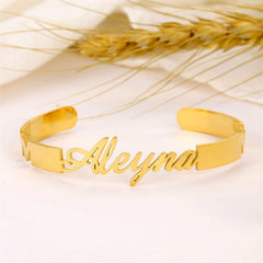 Custom Letters Name Bangle Bracelet